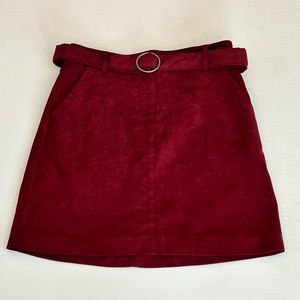 Hollister High Rise wine burgundy mini skirt
